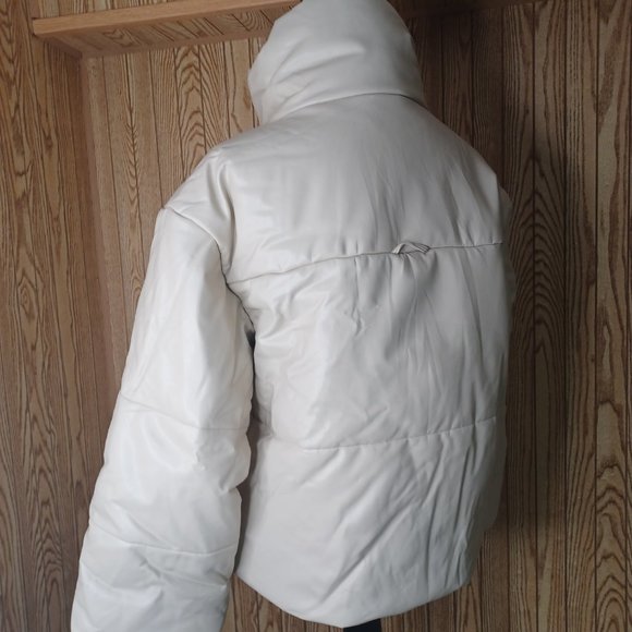 Lattelier polyester padded puffer jacket pearl white size madium - Picture 3 of 6